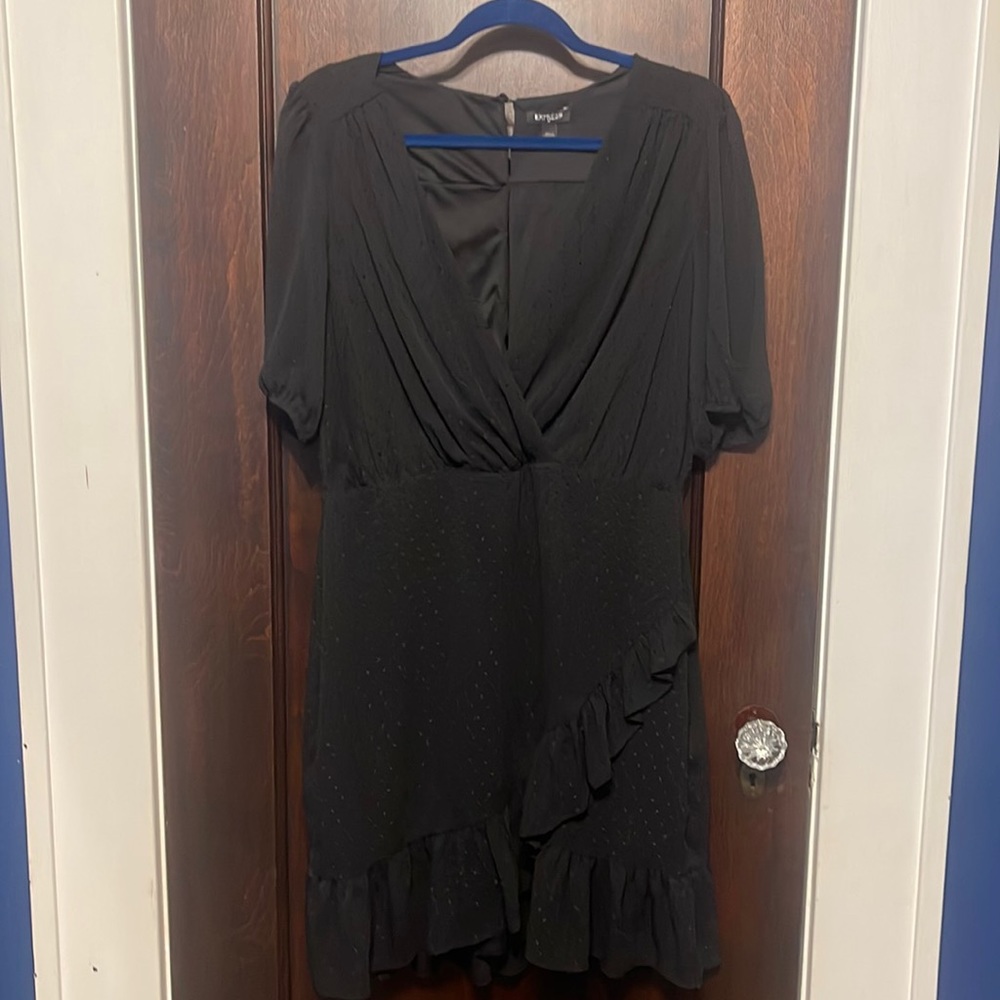 Express black polka dot dress